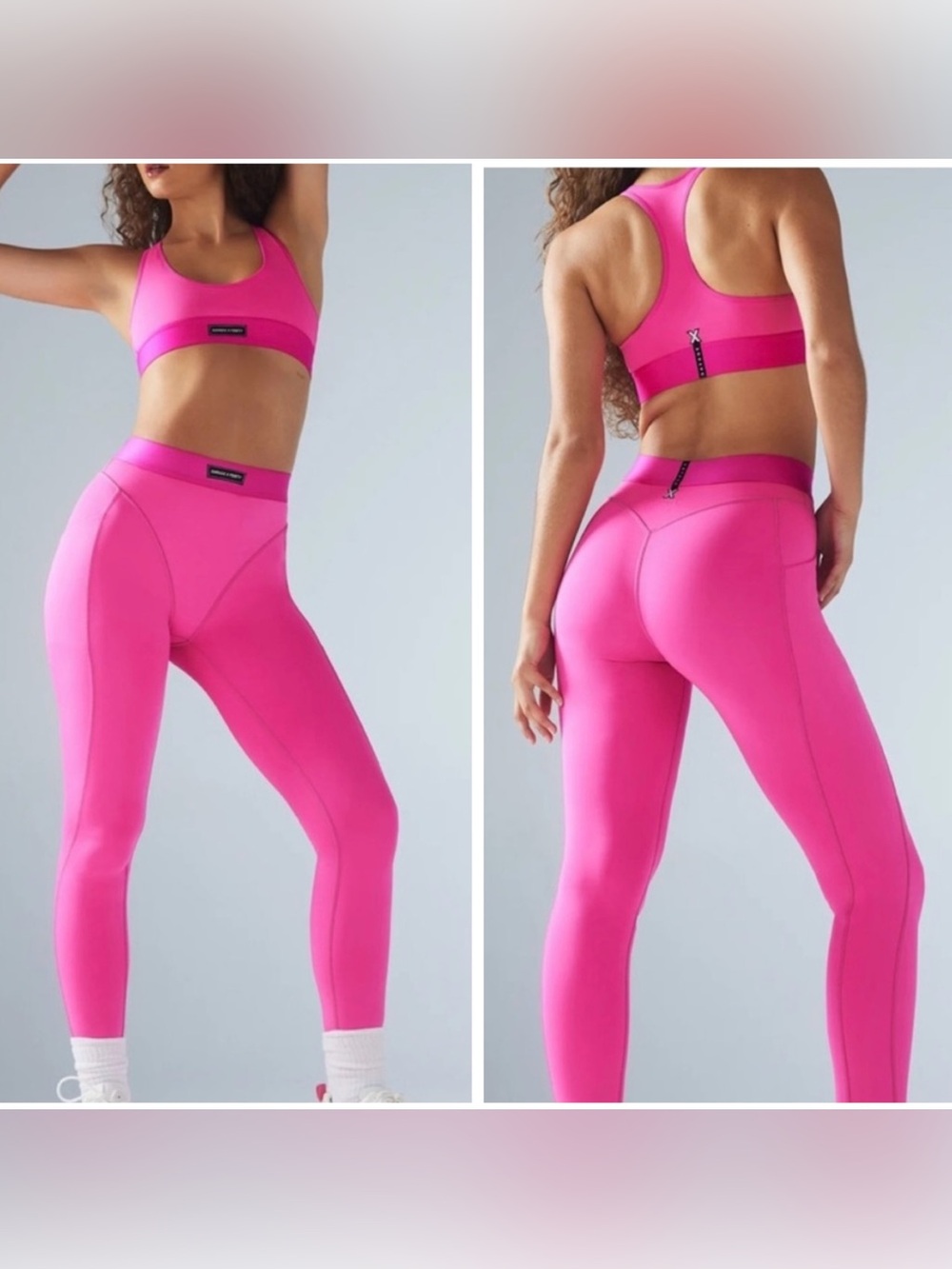 Savage X Fenty Lineup High-Waist Pocket Legging & Sports Bra Set Hot Pink XL